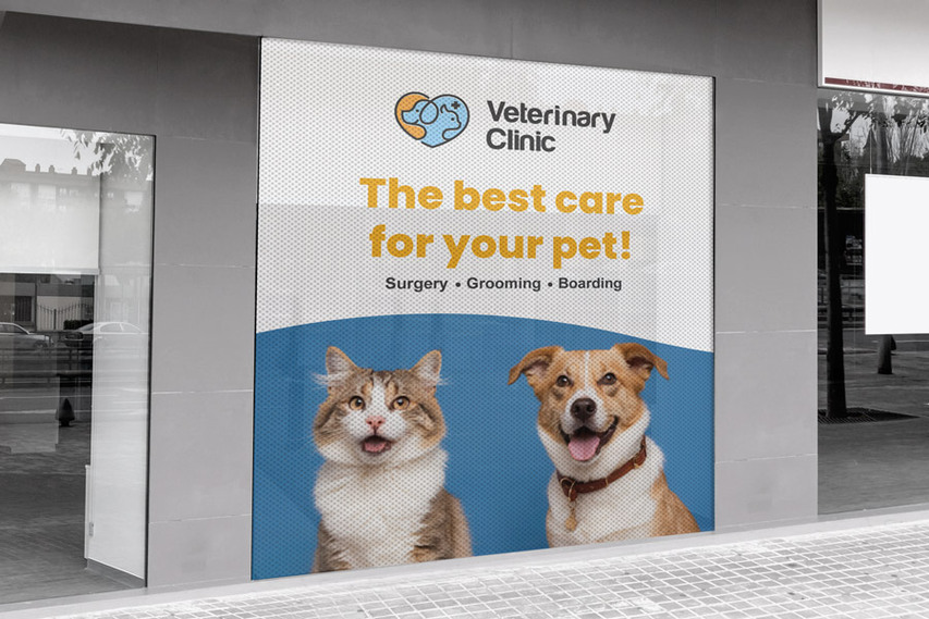 Vet Clinic Perforated Window Decals