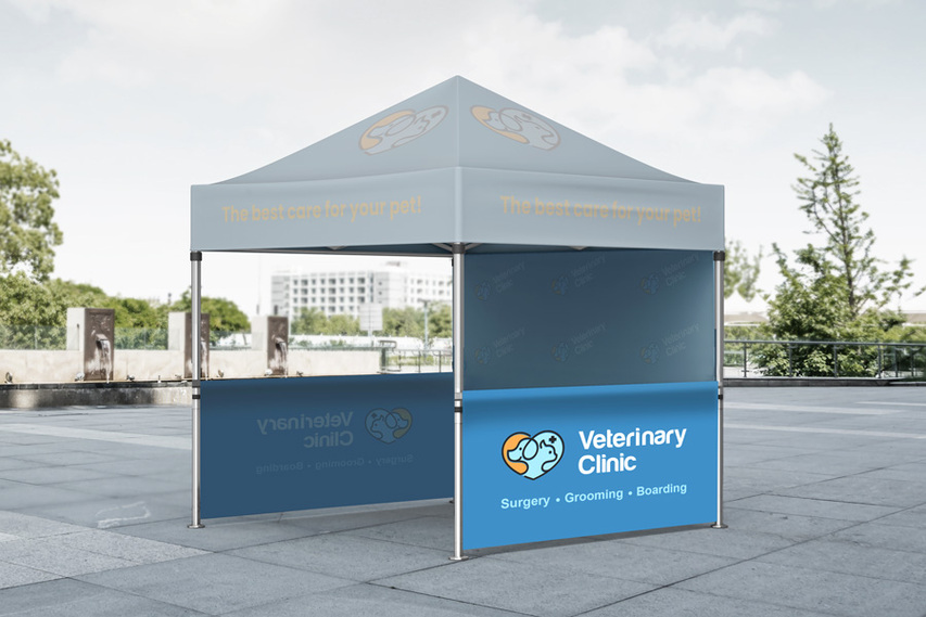 Vet Clinic Tent Half Wall Banner
