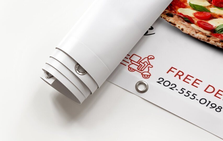 Vinyl banner with grommets