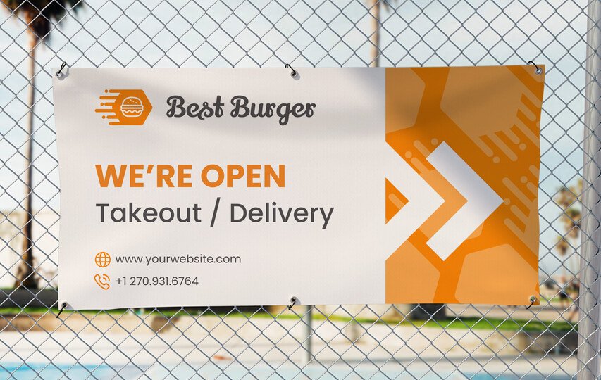 Vinyl best burger outdoor banner