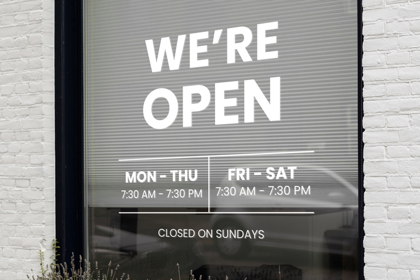 We Are Open Vinyl Lettering