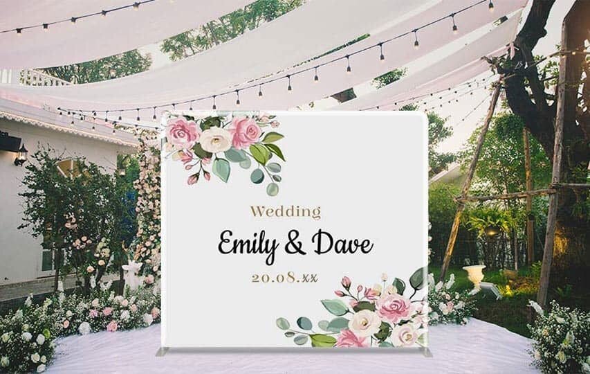 Wedding tension fabric displays