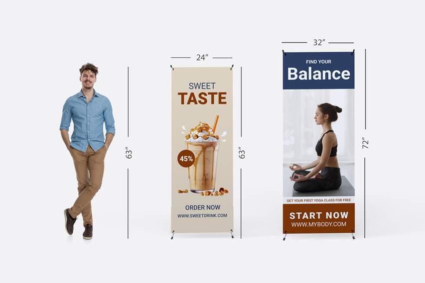 X Stand Banner Size Comparison