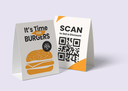 Table tent printing with square signs 1