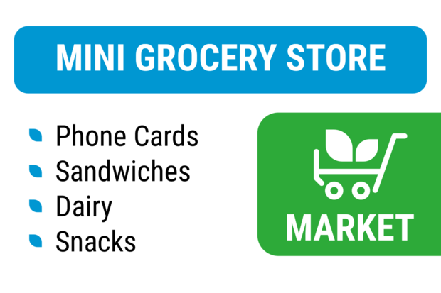 Grocery Market With Items on Sale Sign Template | Square Signs