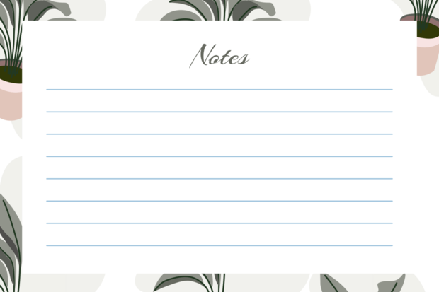 Floral Post-It Notes Template | Square Signs
