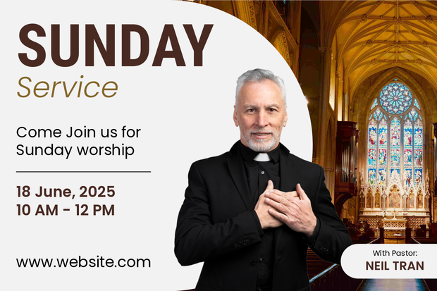 Come Join Us for Sunday Worship Church Sign Template | Square Signs