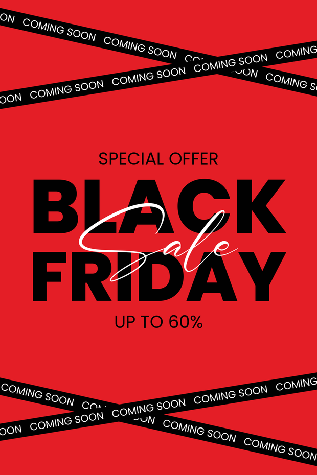 Vibrant Red and Black Friday Sign Template | Square Signs