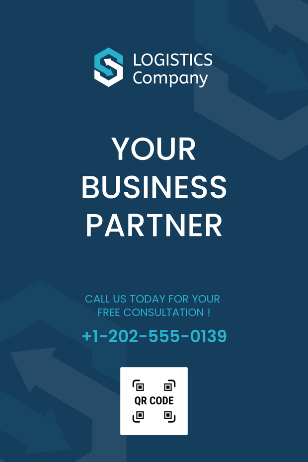 Blue and White Logistics Company Sign Template | Square Signs