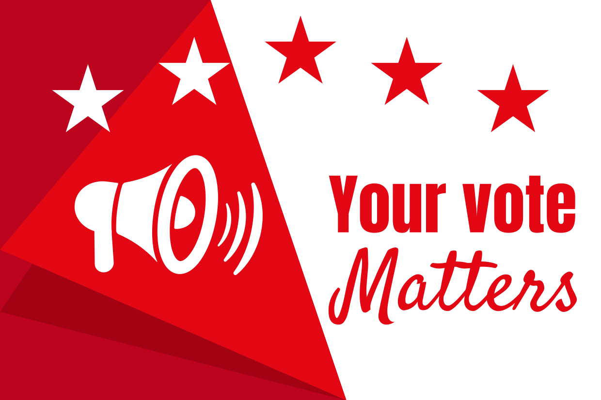 Red and White Your Vote Matters Sign Template | Square Signs