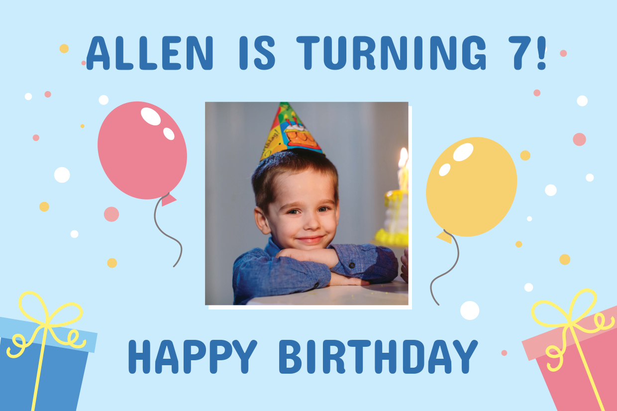 Colorful Happy Birthday Sign Template | Square Signs