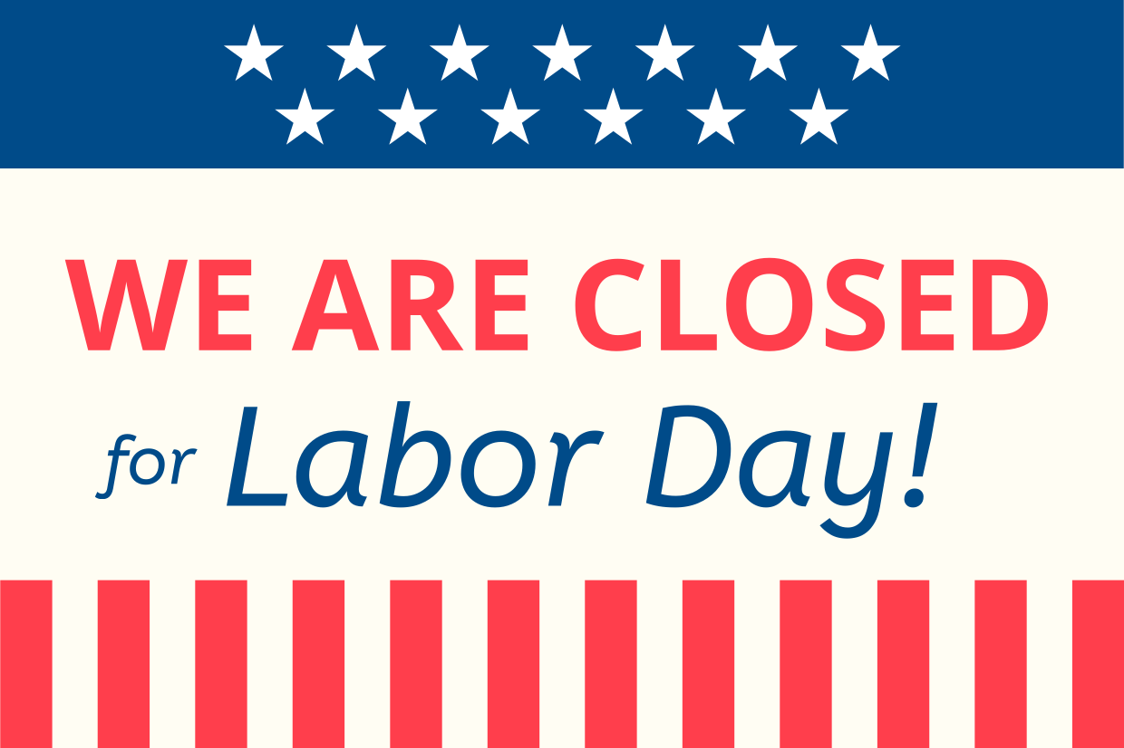 American Flag-Themed Closed for Labor Day Sign Template | Square Signs