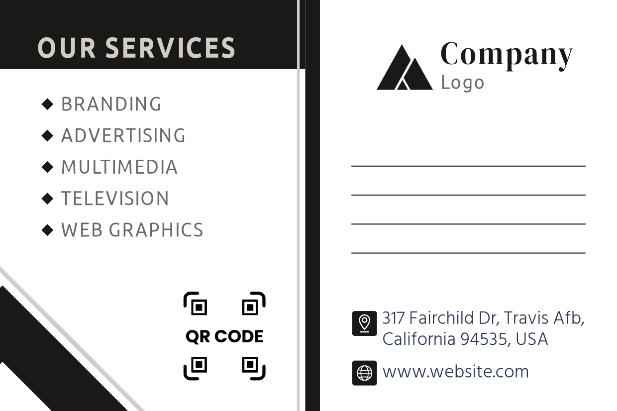 Sleek Business Services Postcard Template | Square Signs