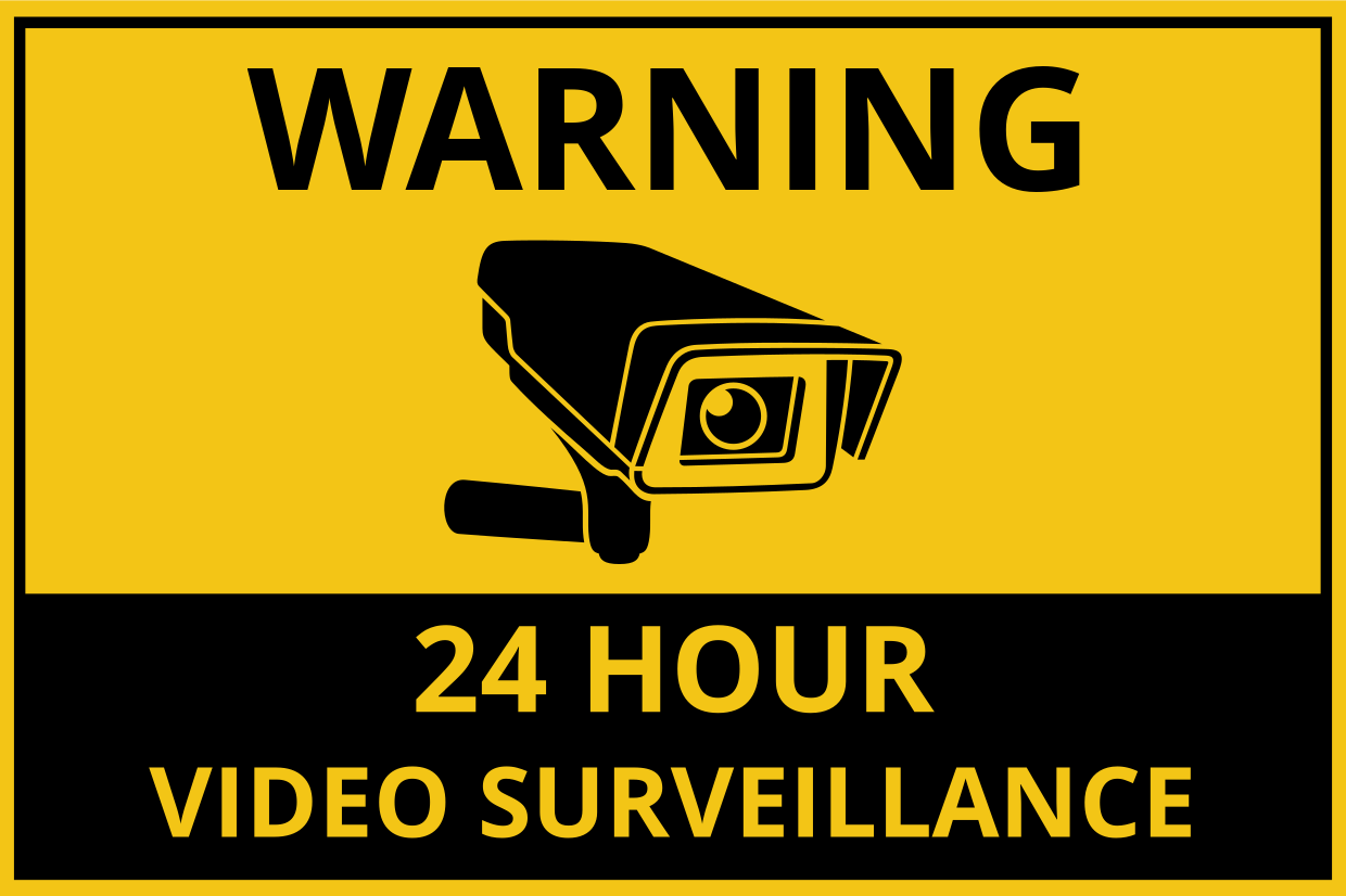 24 Hour Video Surveillance Sign Template | Square Signs