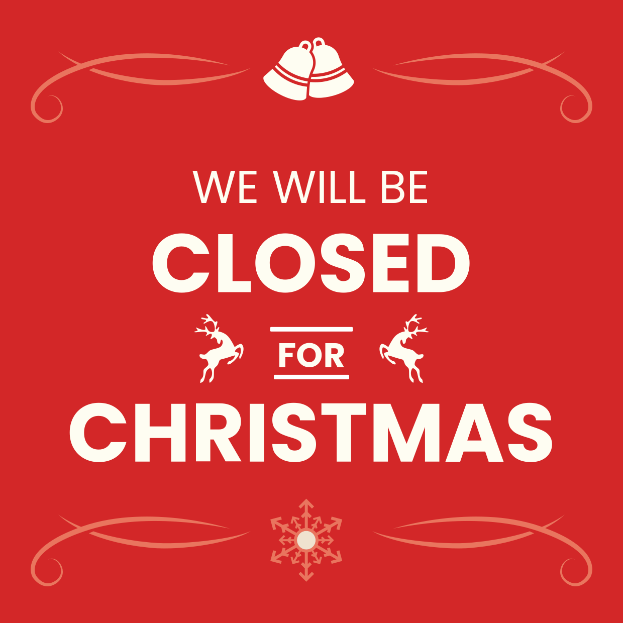 red closed for christmas sign template | square signs