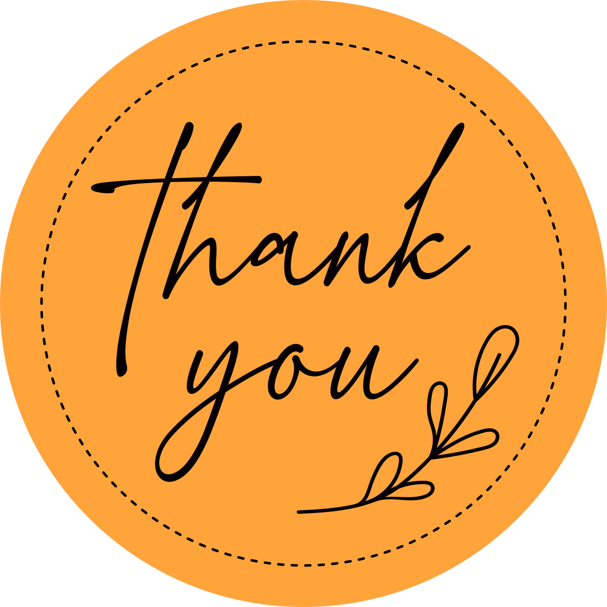 Orange Circle Thank You Decorative Template | Square Signs