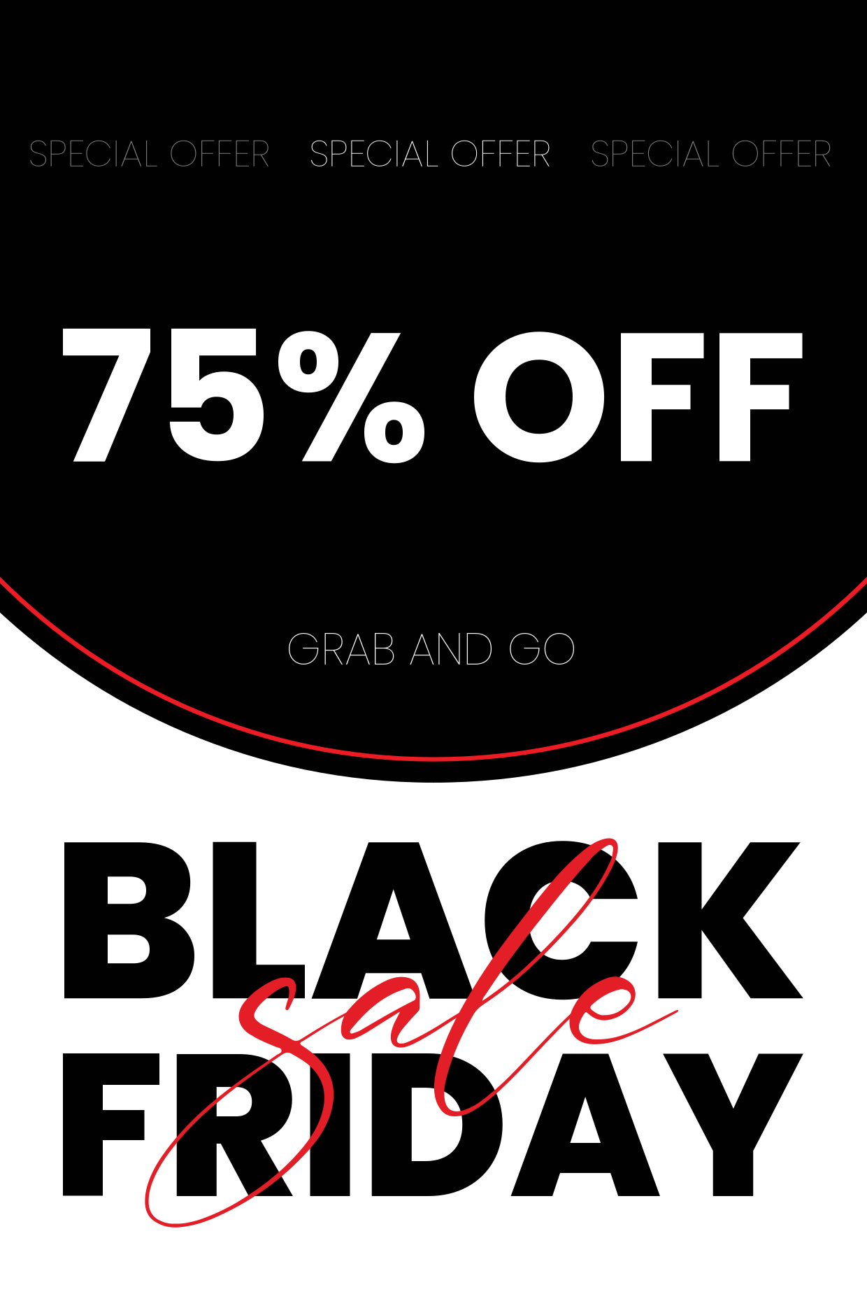 Black and White Black Friday Special Offer Sign Template Square Signs