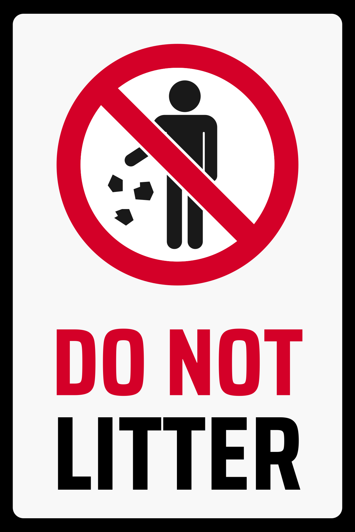 Do Not Litter Safety Notice Sign Template | Square Signs