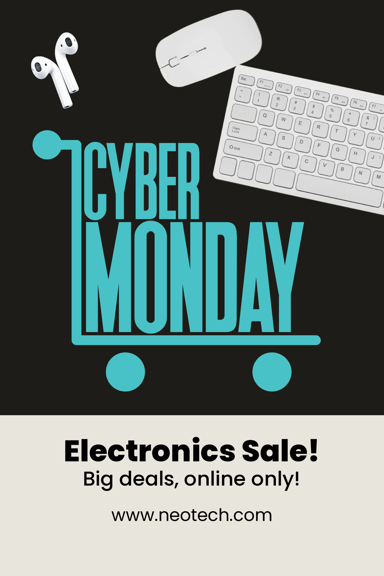 Cyber Monday Electronics Sale Sign Template | Square Signs