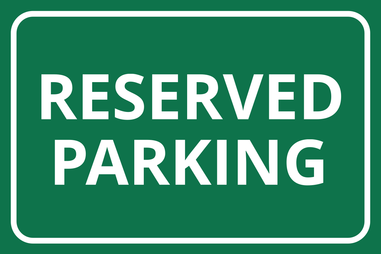 Green and White Reserved Parking Sign Template | Square Signs