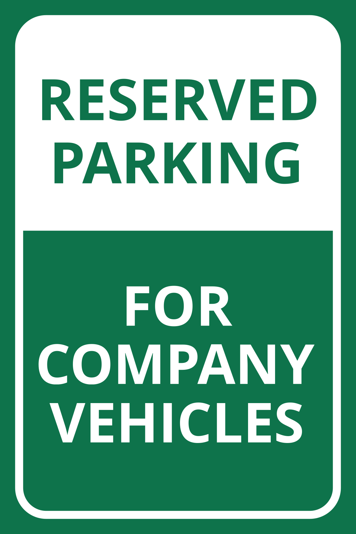White and Green Reserved Parking Sign Template | Square Signs