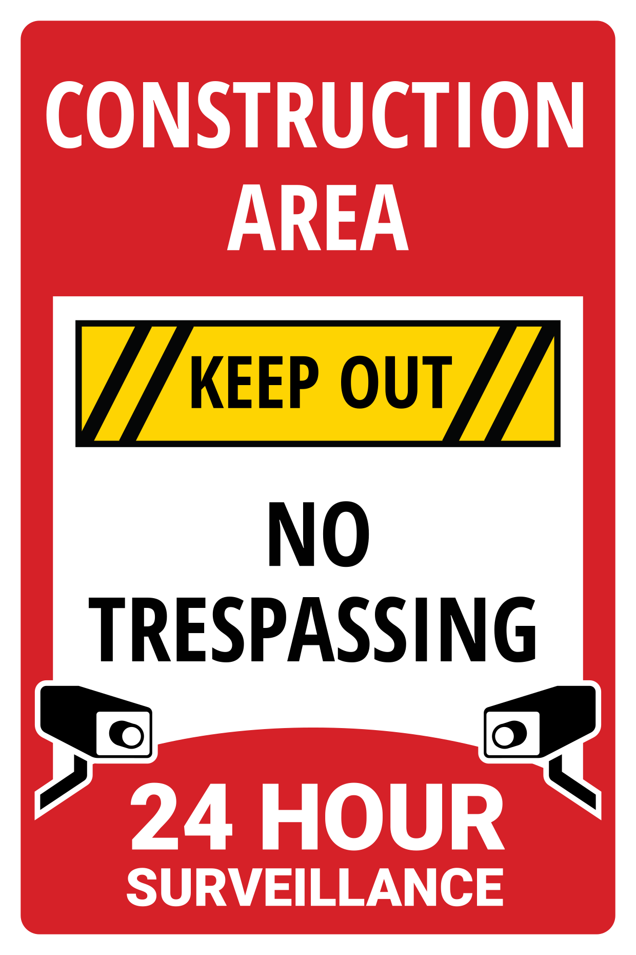Construction Area Warning Sign Template | Square Signs