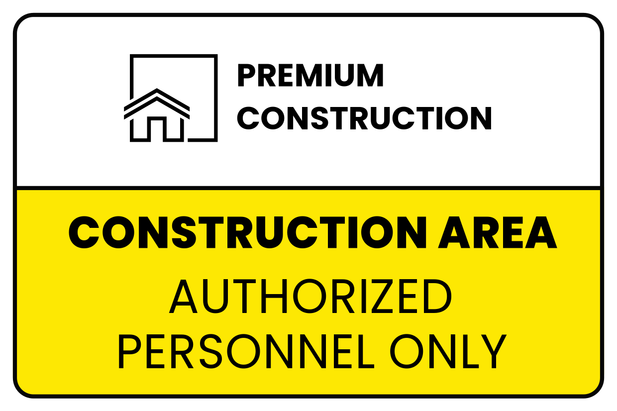 Premium Construction Area Sign Template | Square Signs