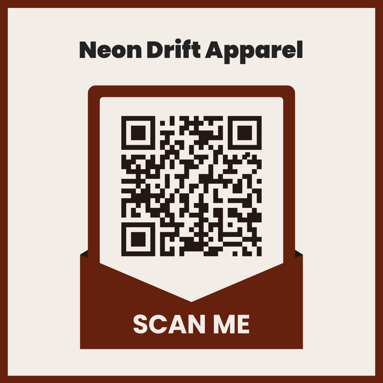 Neon Drift Apparel QR Code Template | Square Signs