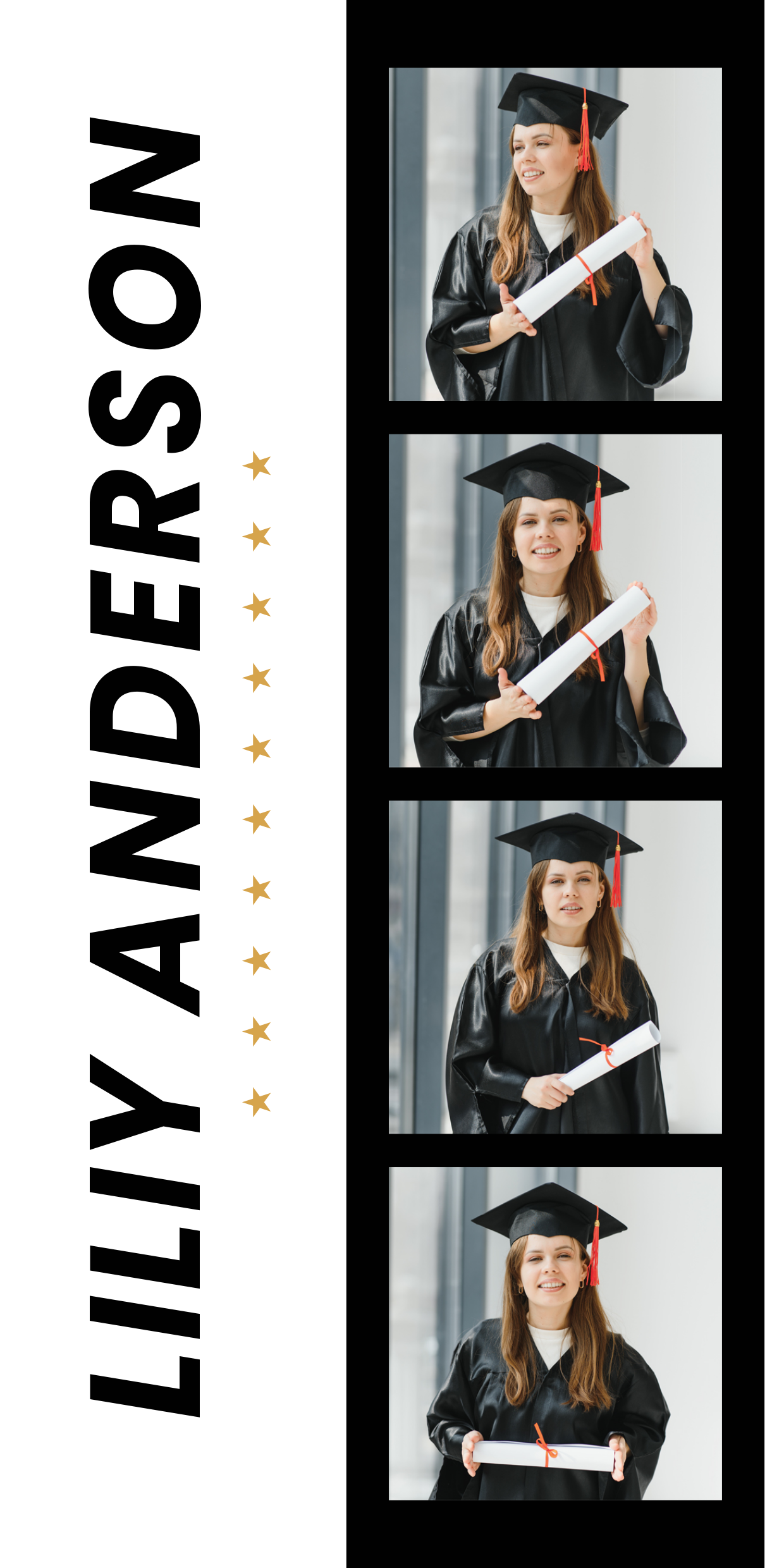 Vertical Photo Strip Graduation Keepsake Sign Template | Square Signs