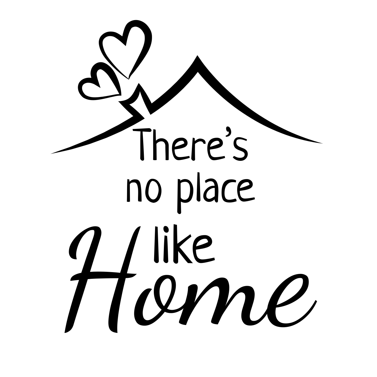 There's No Place Like Home Motivational Decorative Template | Square Signs