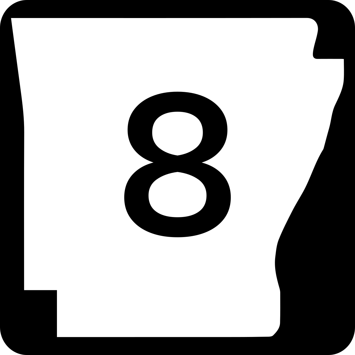 Arkansas State Single-Digit Highway Sign Template | Square Signs