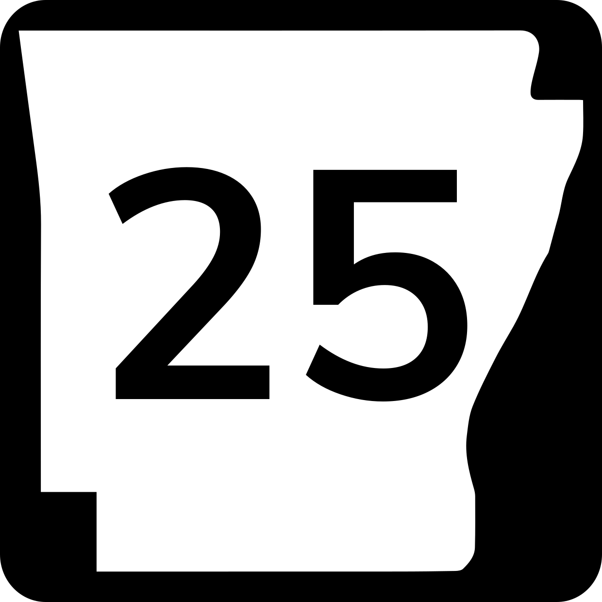 Arkansas State Two-Digit Route Sign Template | Square Signs