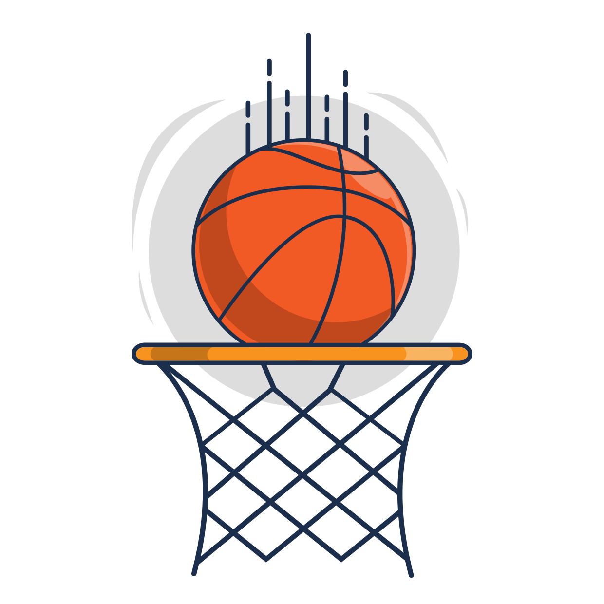 Basketball Going Through a Hoop Clip Art Template | Square Signs