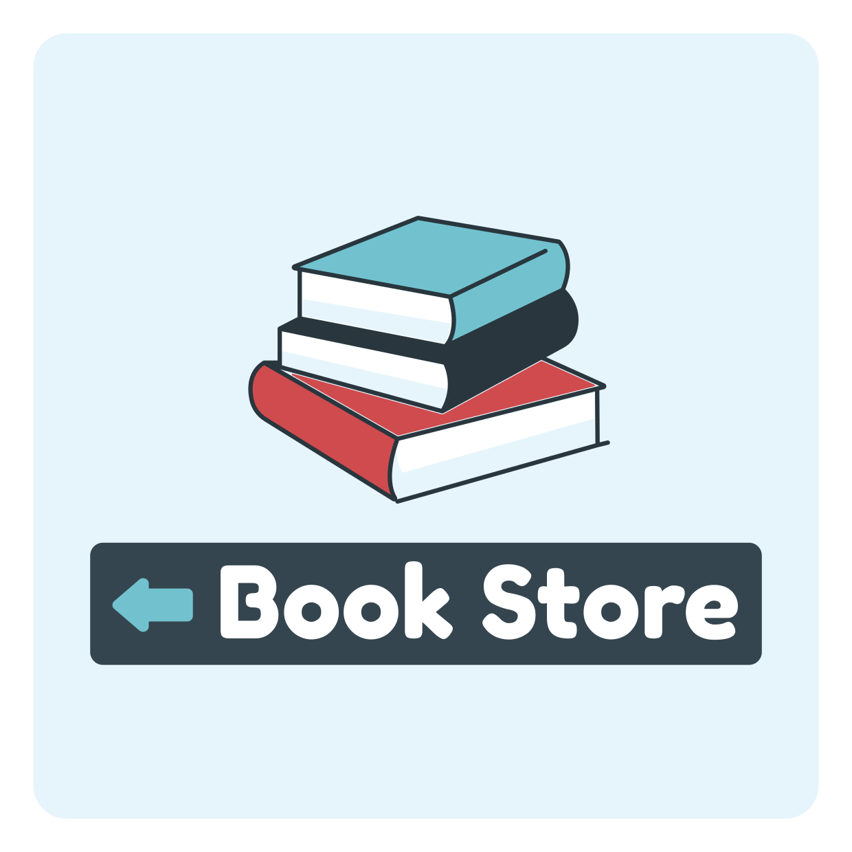 Cartoon Style Bookstore Directional Sign Template | Square Signs