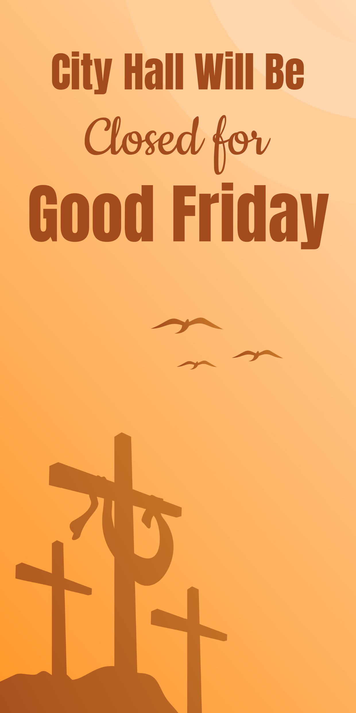 Closed for Good Friday Sign Template | Square Signs
