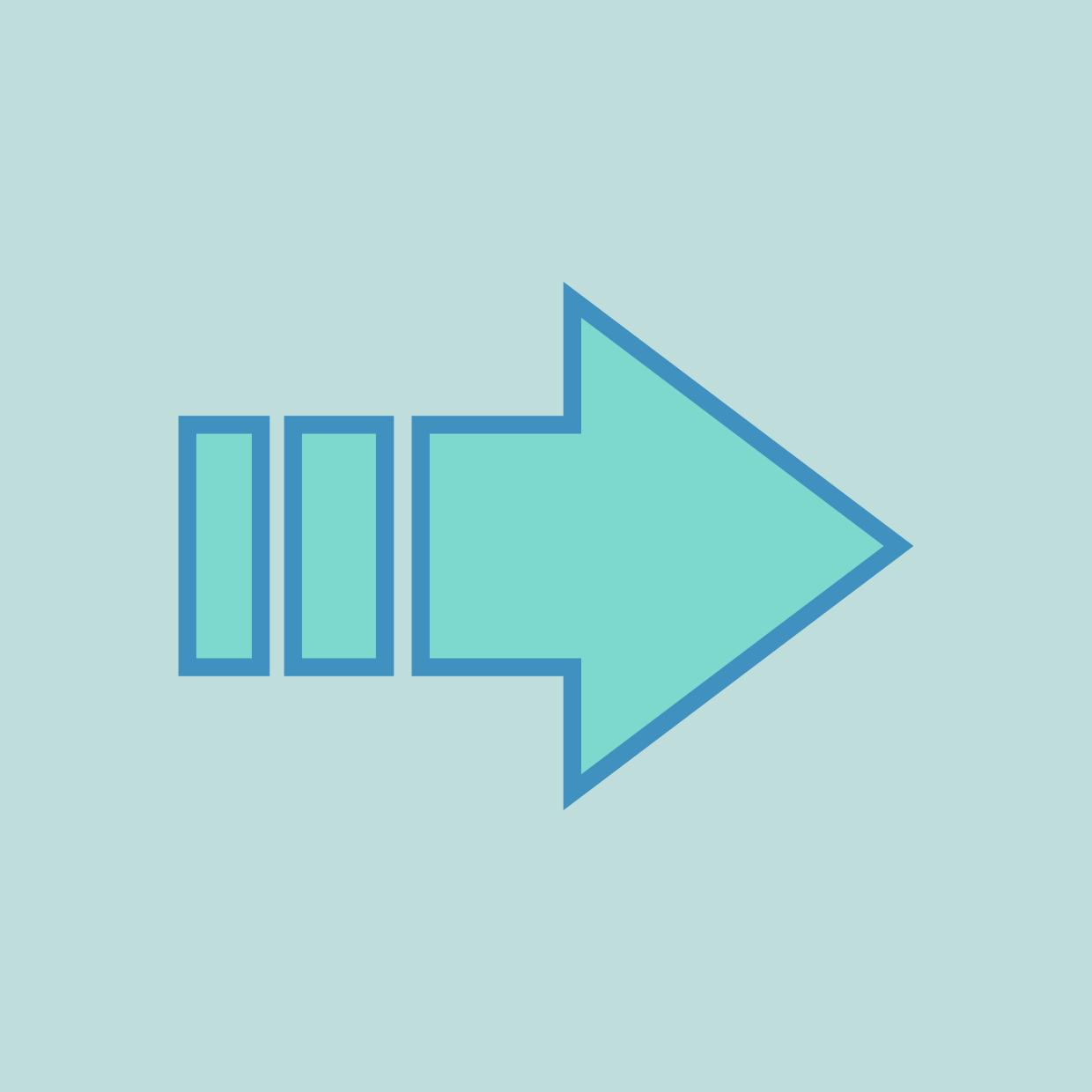 Blue Single Directional Arrow Pointing Right Sign Template Square Signs