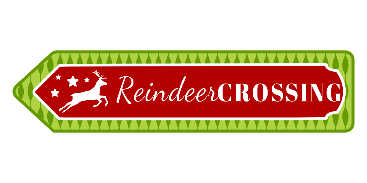 Reindeer Crossing Directional Christmas Sign Template | Square Signs