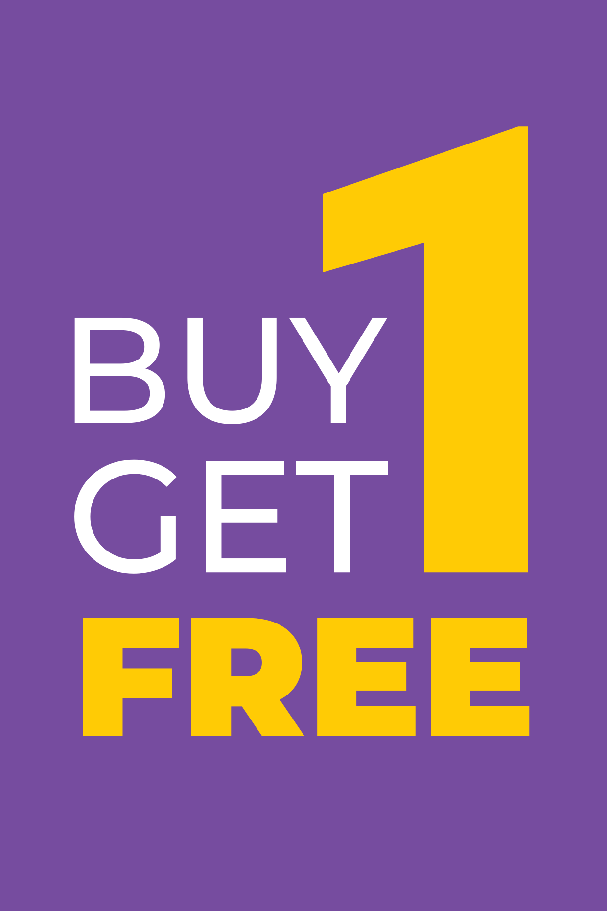 Customizable Purple Buy One Get One Free Sign Template | Square Signs