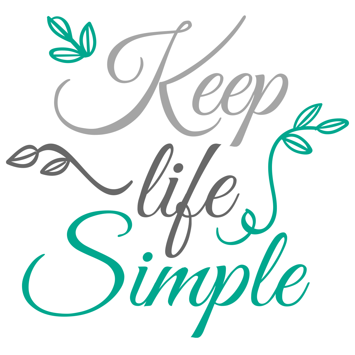 Ornamental Keep Life Simple Quote Sign Template | Square Signs