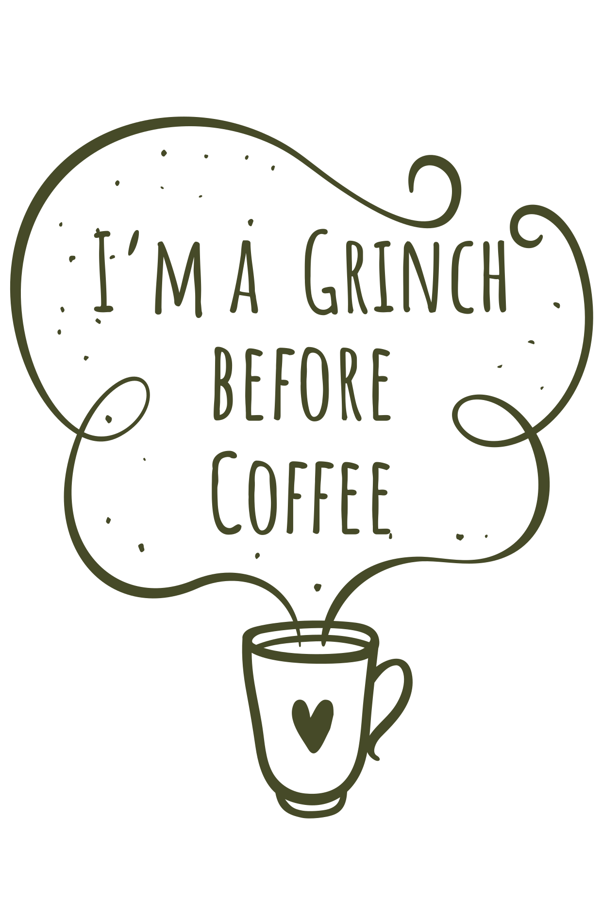 Steaming Coffee Cup Doodle With Quote Template | Square Signs, image size:1240x1860