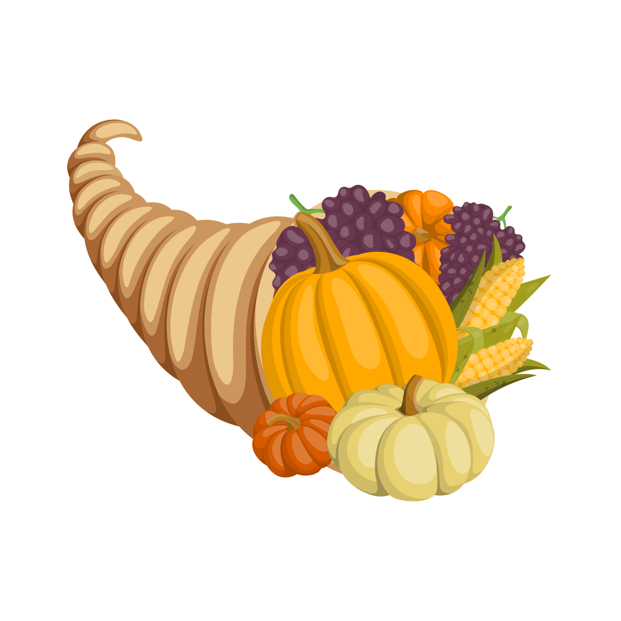 Thanksgiving Horn of Plenty Cornucopia Template | Square Signs