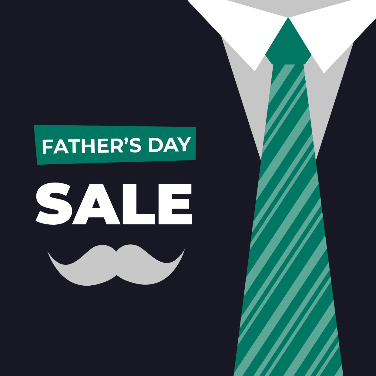 Suit and Tie Father's Day Sale Sign Template | Square Signs