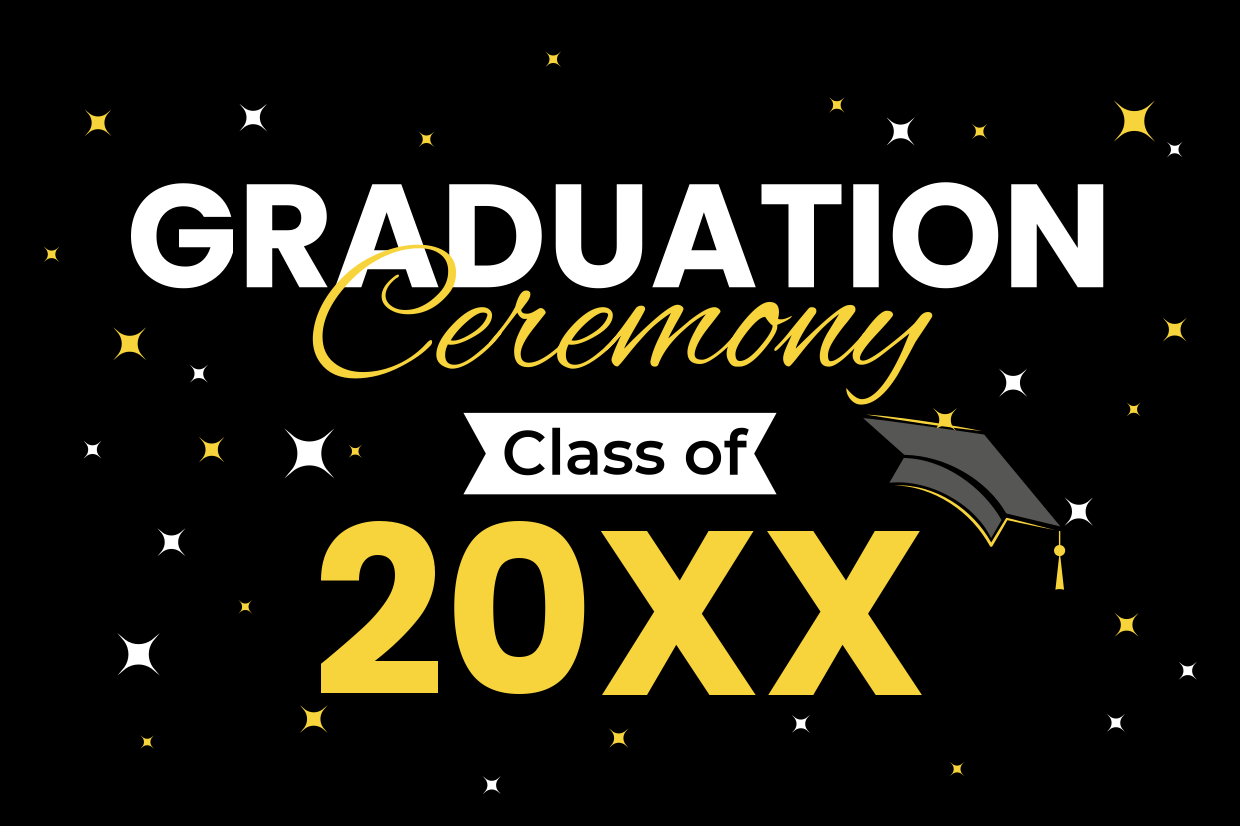 Sparkly Graduation Ceremony Sign Template | Square Signs