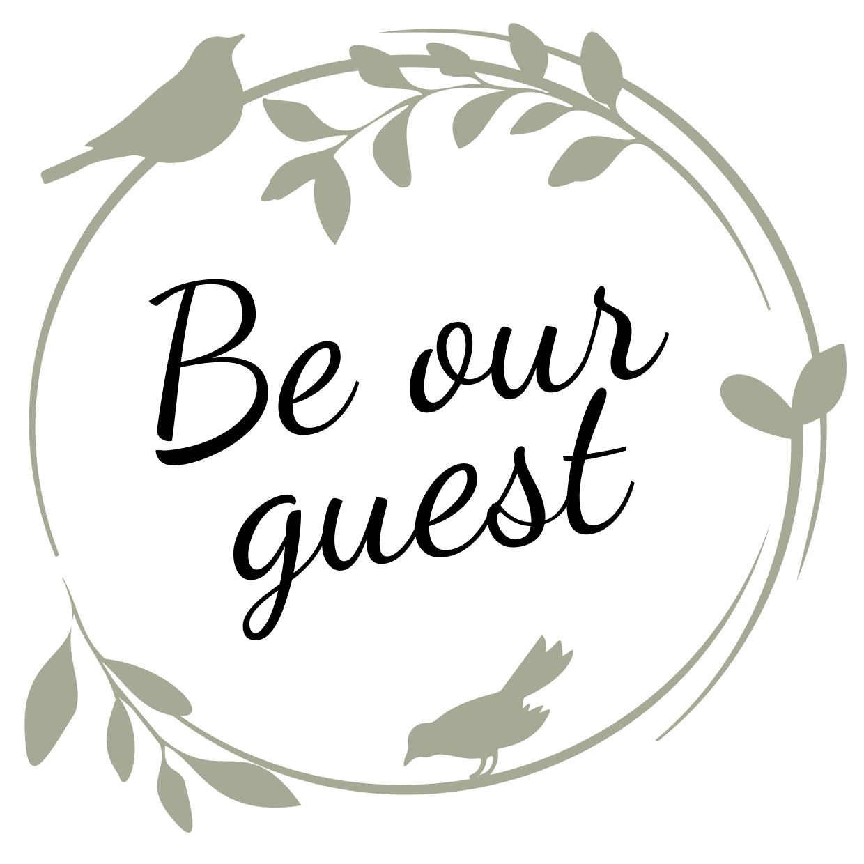 Birds and Leaves Guest Welcoming Sign Template | Square Signs for Be Our Guest Printable Free