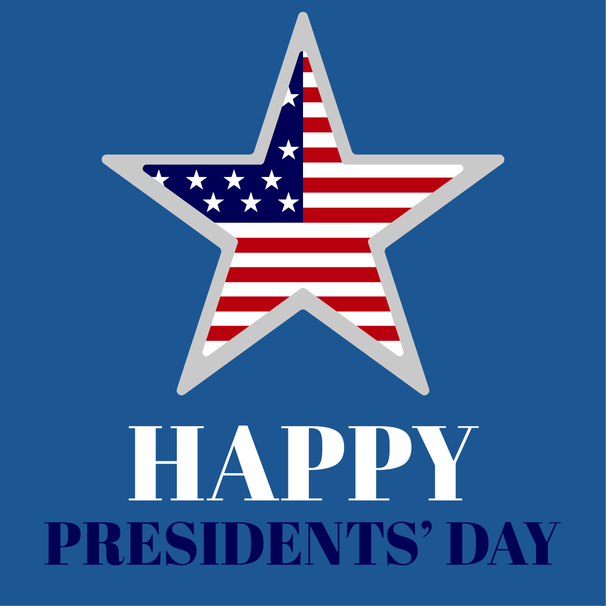 Navy Blue Hued Presidents #39 Day Template Square Signs
