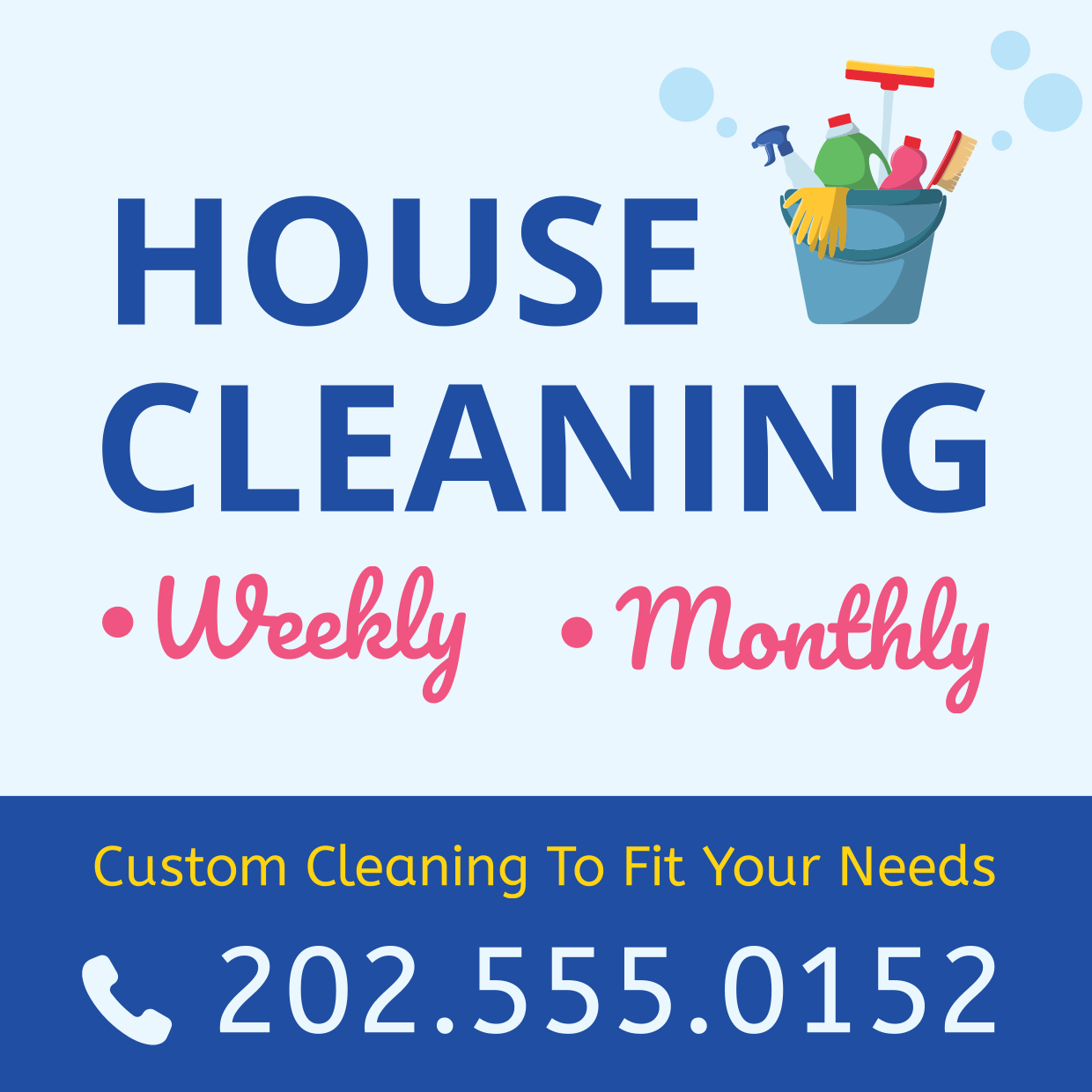 House Cleaning Service Advertising Sign Template | Square Signs