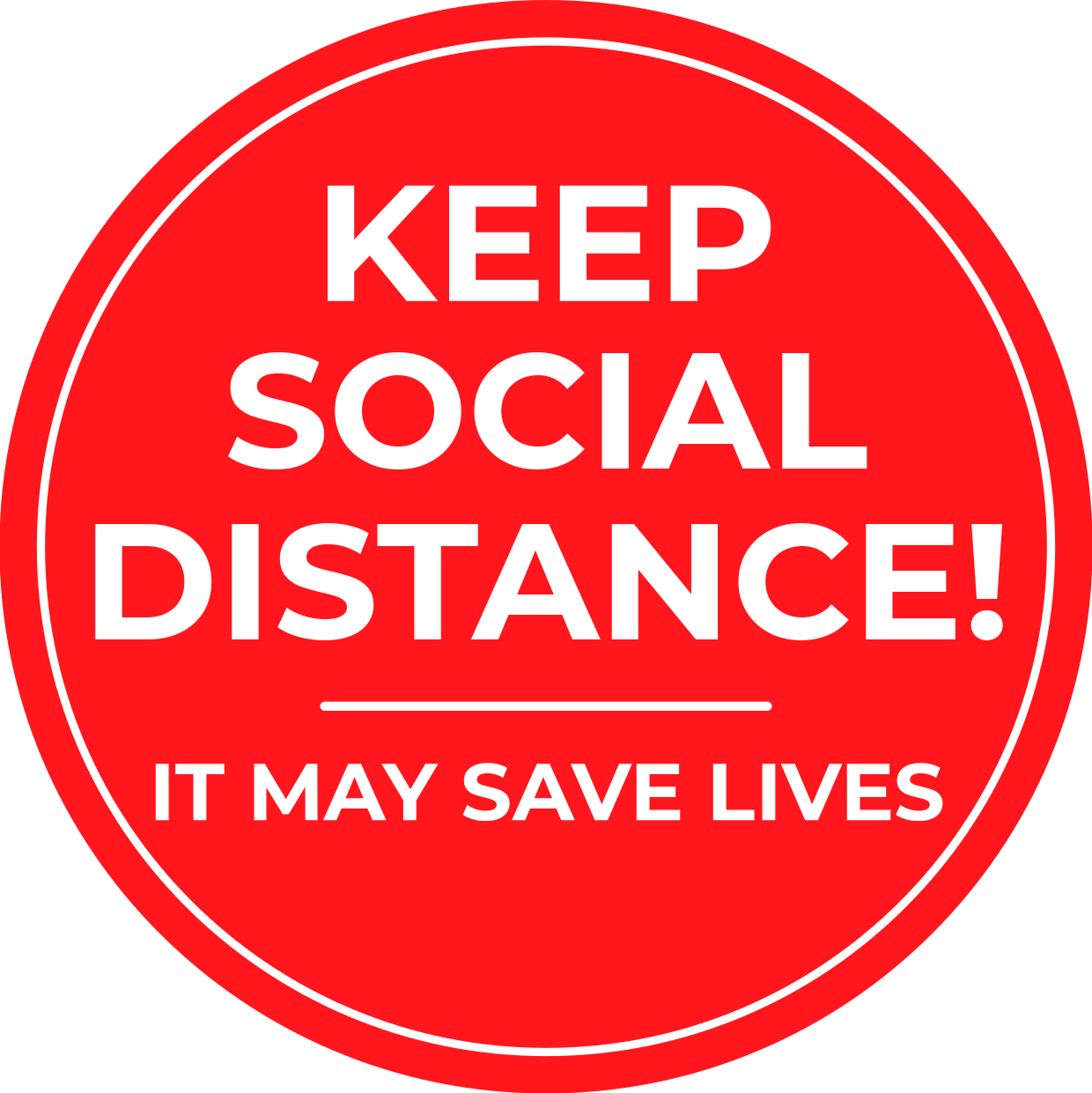 Bright Red Keep Social Distance Sign Template | Square Signs