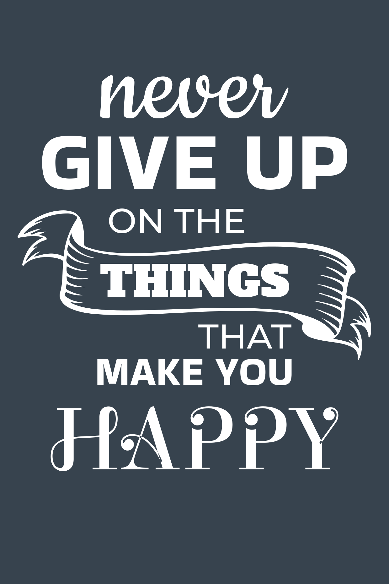 Never Give Up Charcoal Grey Motivational Sign Template | Square Signs