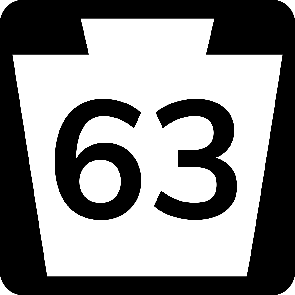 US Highway Shield for Route 63 Road Sign Template | Square Signs