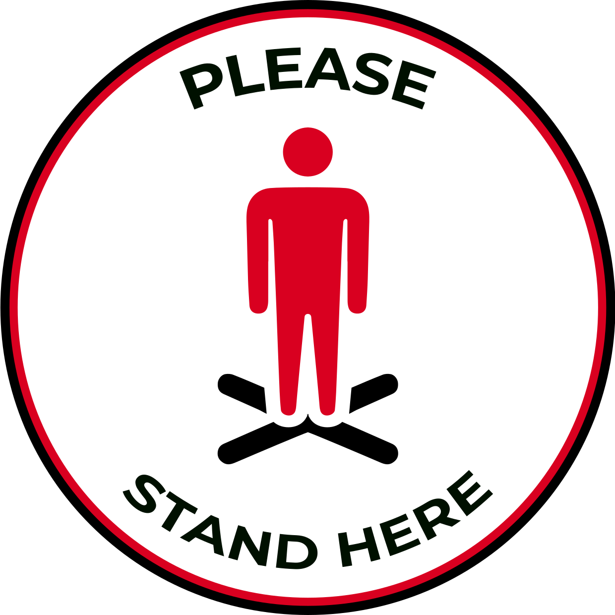 Please Stand Here Social Distancing Public Satefy Template | Square Signs